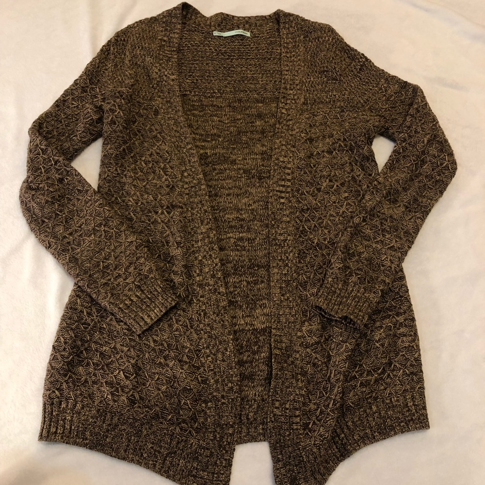 Quilt Pattern Marled Brown Cardigan